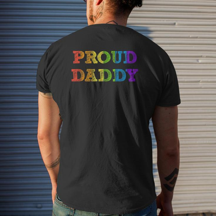 Mens Proud Daddy Lgbt Pride Father Gay Dad Father's Day Tee Mens Back Print T-shirt Gifts for Him