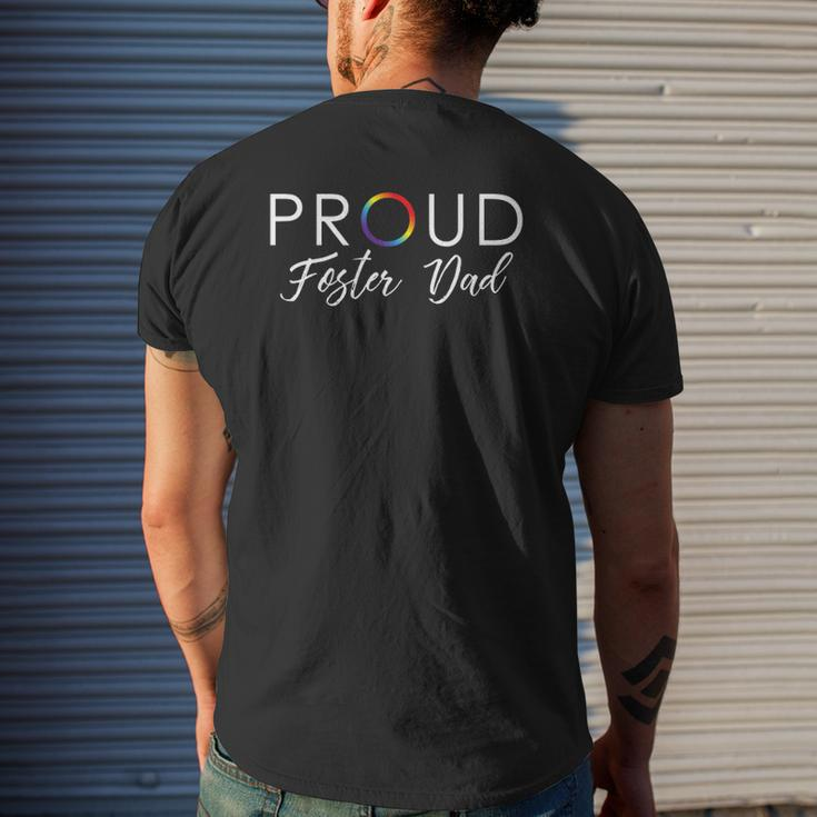 Mens Proud Foster Dad Cute Lgbtq Pride Month Mens Back Print T-shirt Gifts for Him