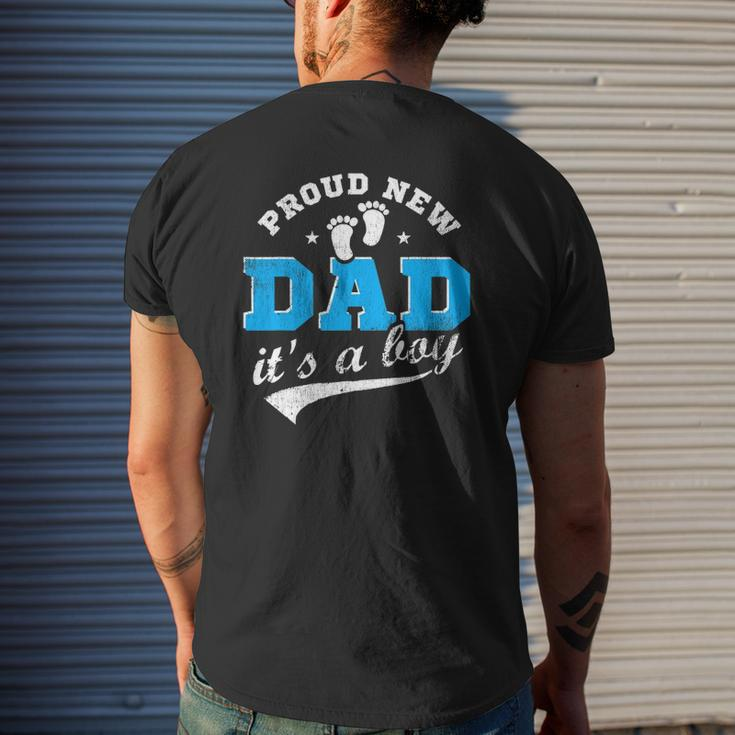 Mens Proud New Dad It's A Boy First Time Dad Blue Mens Back Print T-shirt Gifts for Him