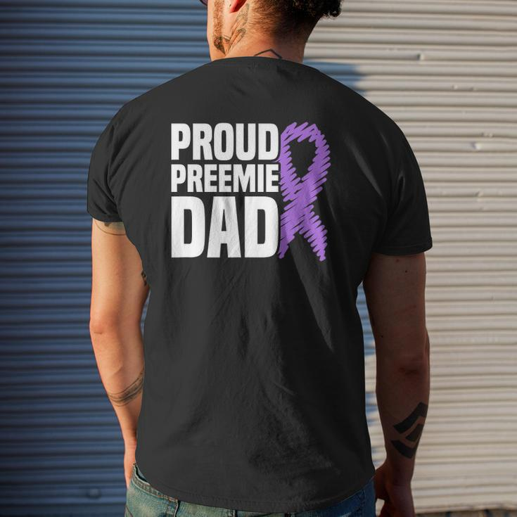 Mens Proud Preemie Dad Nicu Premature Birth Prematurity Awareness Mens Back Print T-shirt Gifts for Him
