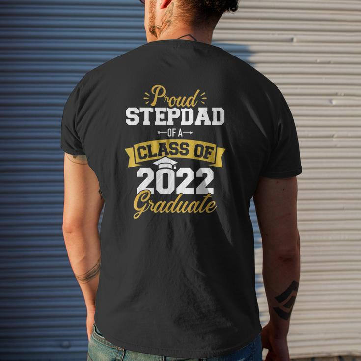 Mens Proud Stepdad Of A Class Of 2022 Graduate Senior Graduation Mens Back Print T-shirt Gifts for Him