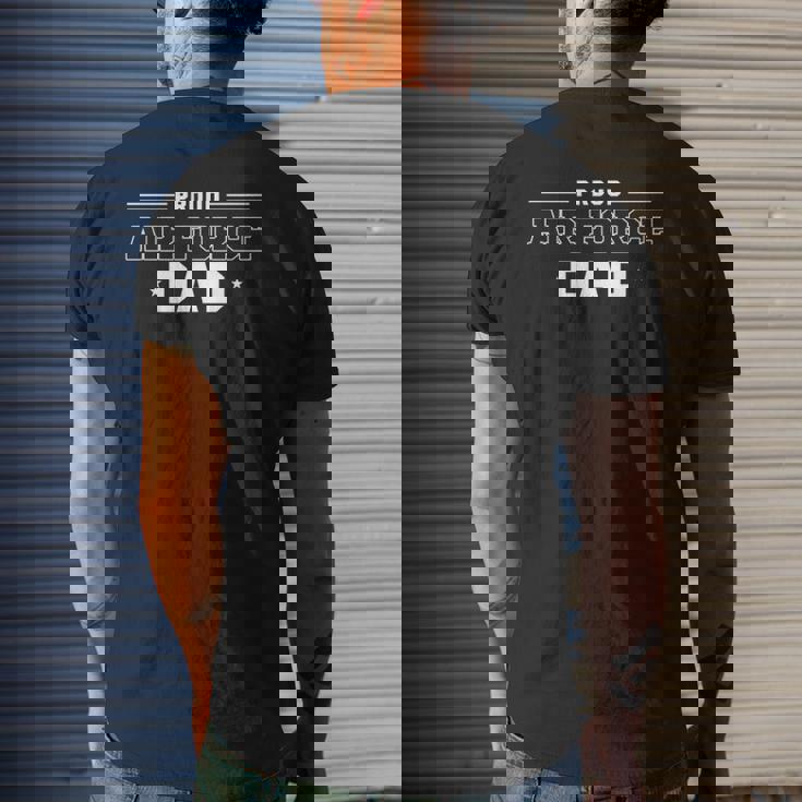 Mens Proud Us Air Force Dad Military Pride Mens Back Print T-shirt Gifts for Him