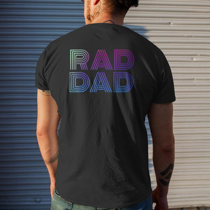 Mens Rad Dad 1980'S Retro Father's Day Mens Back Print T-shirt Gifts for Him