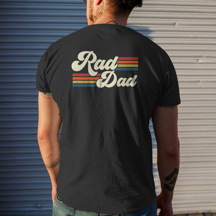 Mens Rad Dad Retro Fathers Day Top Mens Back Print T-shirt Gifts for Him