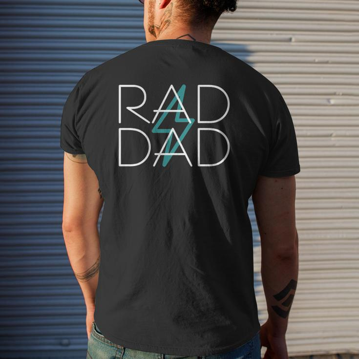 Mens Rad Dad Standard Lightning Bolt Strike 80'S Retro Mens Back Print T-shirt Gifts for Him