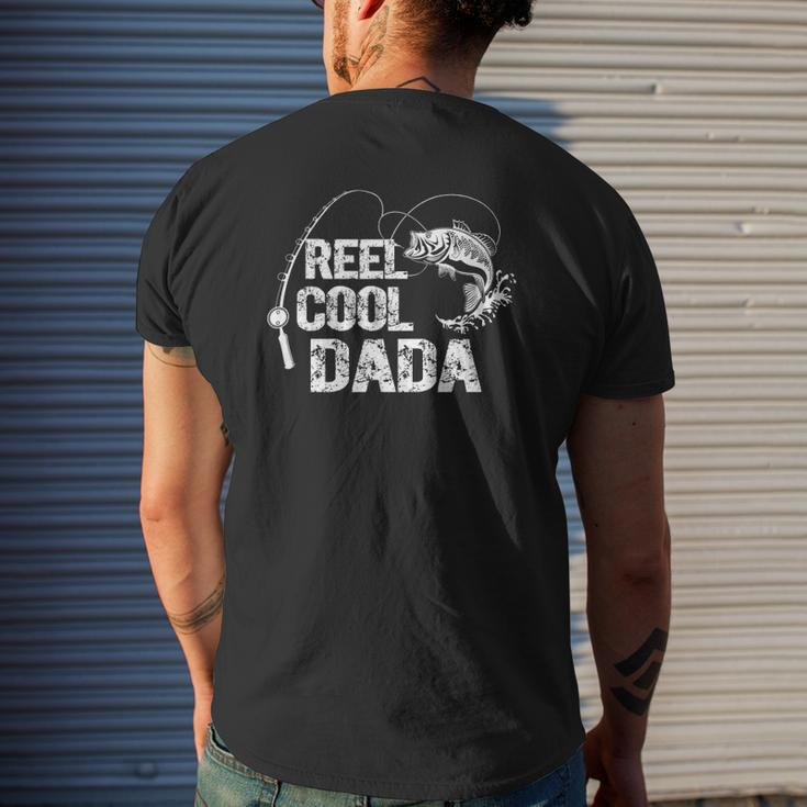 Mens Reel Cool Dada With Fish And Fishing Rod Dad Grandpa Mens Back Print T-shirt Gifts for Him