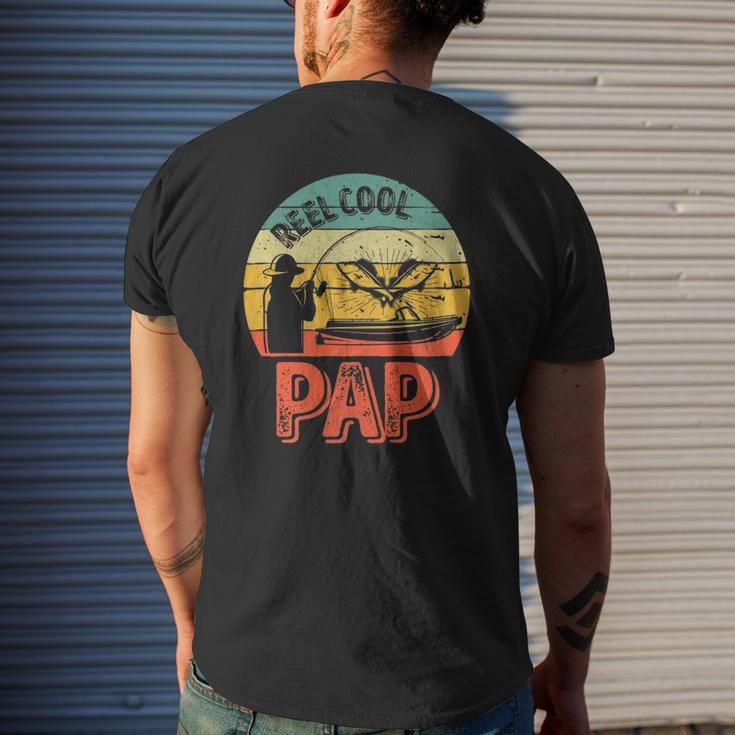 Mens Reel Cool Pap Fisherman Christmas Father's Day Mens Back Print T-shirt Gifts for Him