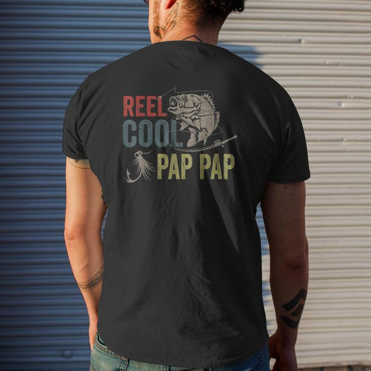 Mens Reel Cool Pap Pap Fishing Father's Day Mens Back Print T-shirt Gifts for Him