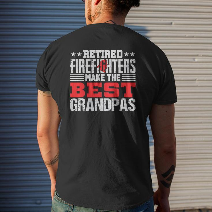 Mens Retired Firefighter Grandpa Fireman Retirement Mens Back Print T-shirt Gifts for Him