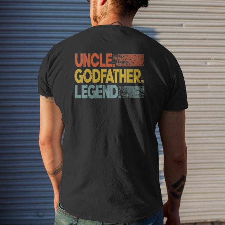 Mens Retro Uncle Godfather Legend Uncle Father's Day Mens Back Print T-shirt Gifts for Him