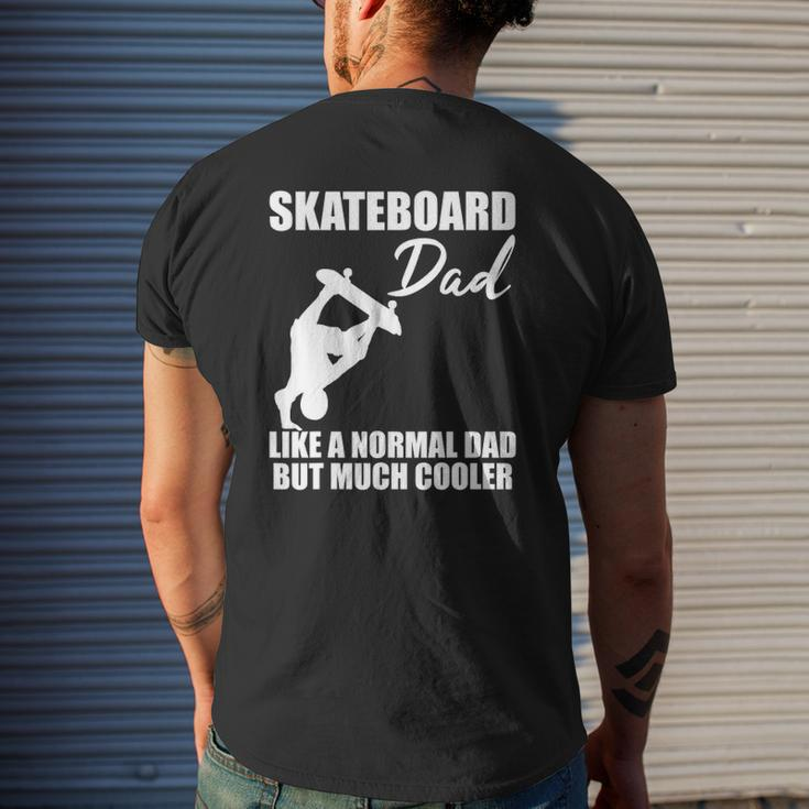 Mens Skateboarder Skateboard Dad Skate Trick Cool Quote Mens Back Print T-shirt Gifts for Him