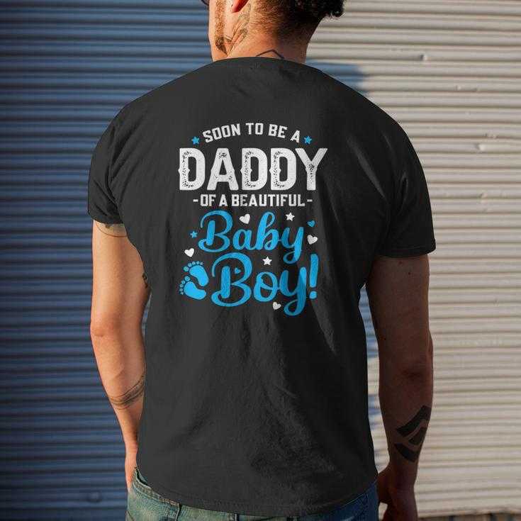 Mens Soon To Be A Daddy Of A Baby Boy New Dad Expecting Father Mens Back Print T-shirt Gifts for Him