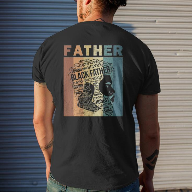 Mens Supportive Loving Swag Strong Black Father Vintage Dope Dad Mens Back Print T-shirt Gifts for Him