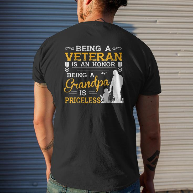 Mens Veteran Grandpa For Grandfather Mens Back Print T-shirt Gifts for Him