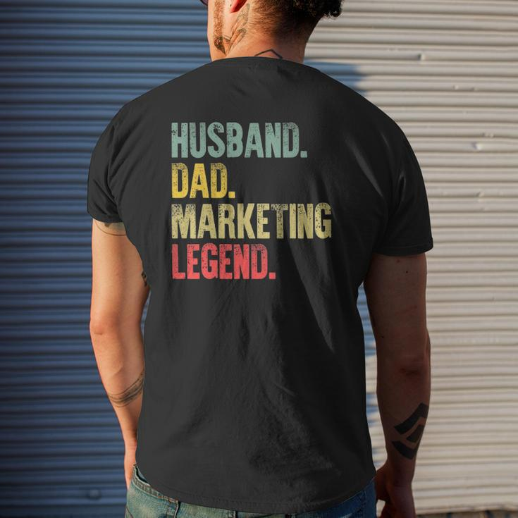 Mens Vintage Husband Dad Marketing Legend Retro Mens Back Print T-shirt Gifts for Him