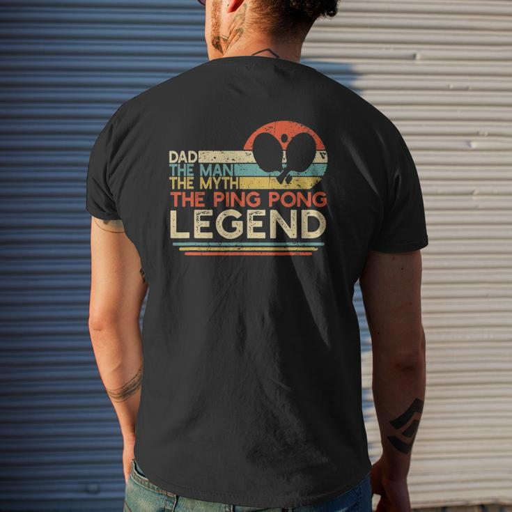 Mens Vintage Ping Pong Dad Man The Myth The Legend Table Tennis Mens Back Print T-shirt Gifts for Him