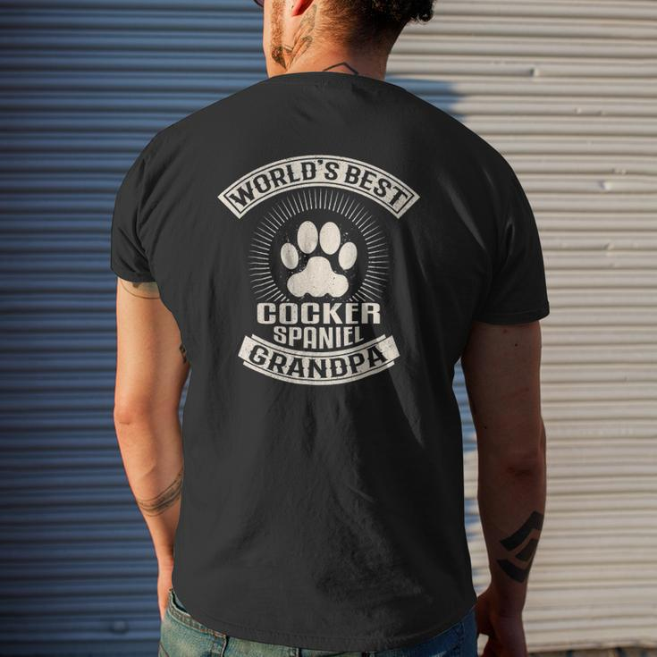 Mens World's Best Cocker Spaniel Grandpa Mens Back Print T-shirt Gifts for Him