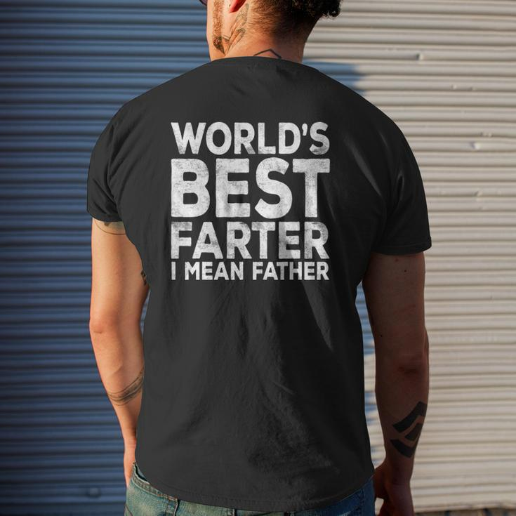 Mens World's Best Farter I Mean Father Fathers Day Mens Back Print T-shirt Gifts for Him