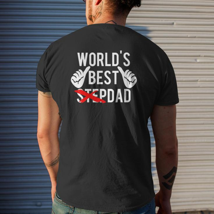 Mens World's Best Step Dad Fun Christmas Idea Mens Back Print T-shirt Gifts for Him