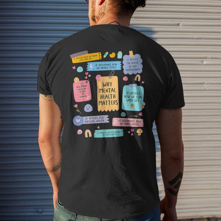 Mental Health Matters Human Brain Illness Awareness Reasons Men's T-shirt Back Print Gifts for Him
