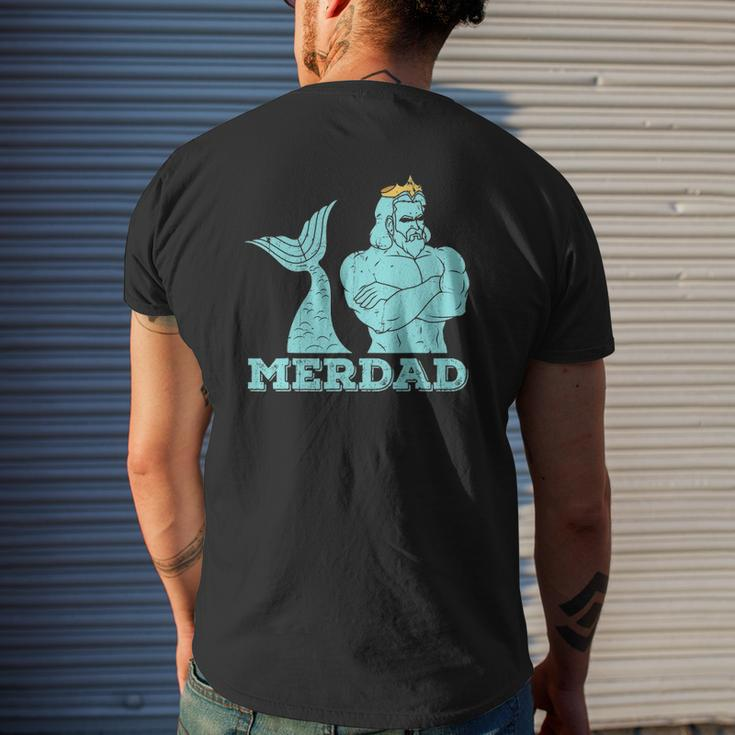 Merdad Security Merman Mermaid's Daddy Father's Day Dad Mens Back Print T-shirt Gifts for Him