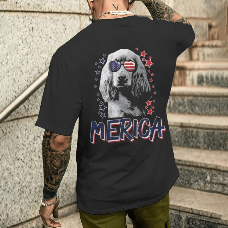 Merica English Cocker Spaniel Dog 4Th Of July Usa Men's T-shirt Back Print Gifts for Him