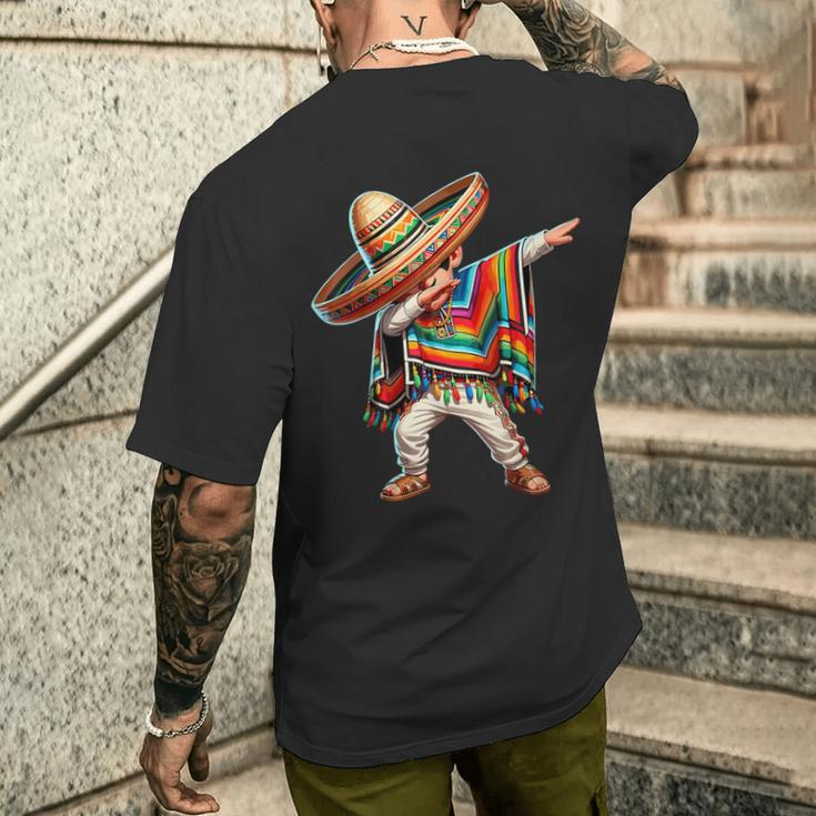 Mexican Boy Dabbing Poncho Cinco De Mayo Men's T-shirt Back Print Gifts for Him
