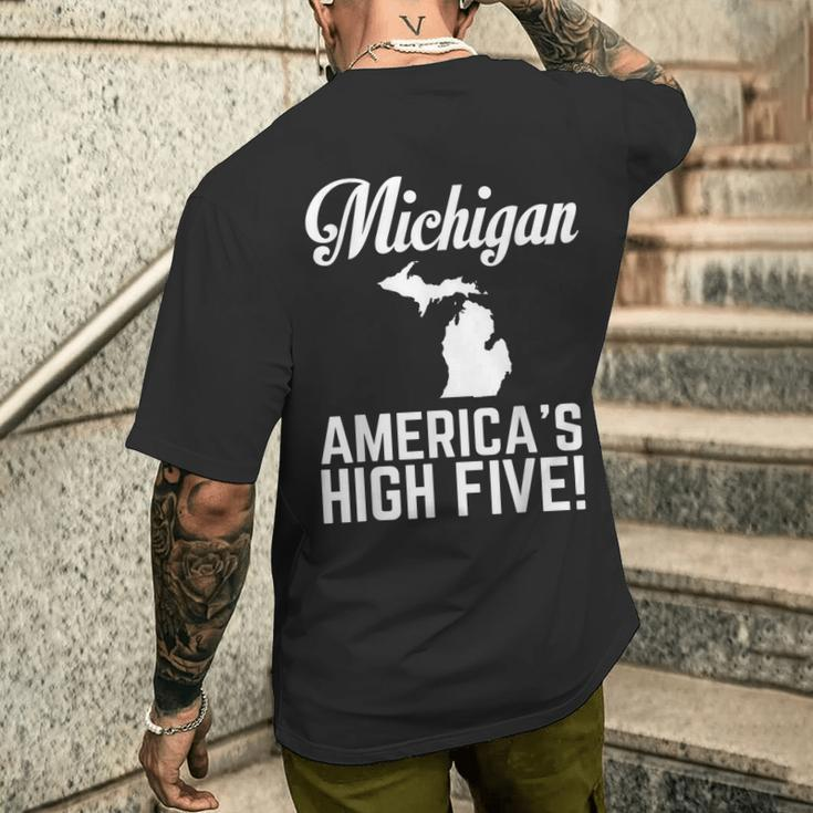 Michigan America's High Five Men's T-shirt Back Print Funny Gifts