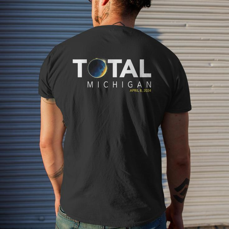 Michigan April 8 Total Solar Eclipse 2024 Men's T-shirt Back Print Gifts for Him
