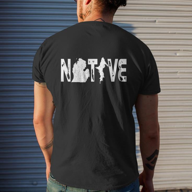 Michigan Native V2 Mens Back Print T-shirt Gifts for Him