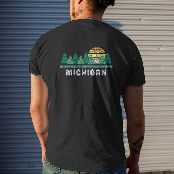 Michigan Pride Great Lakes State Up North Triblend Mens Back Print T-shirt Gifts for Him