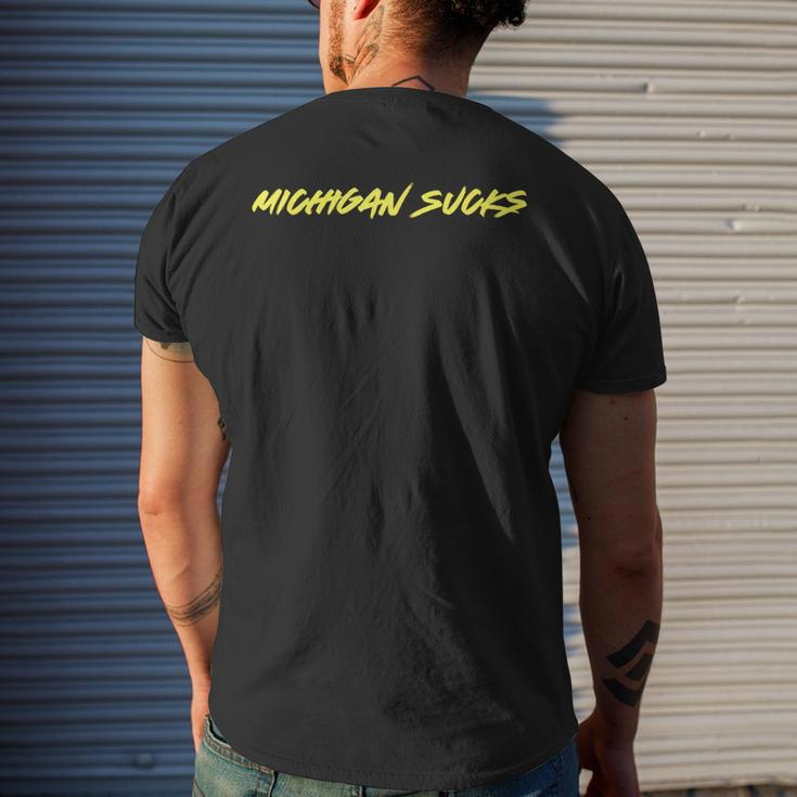 Michigan Sucks Minimalist Hater Men's T-shirt Back Print Gifts for Him