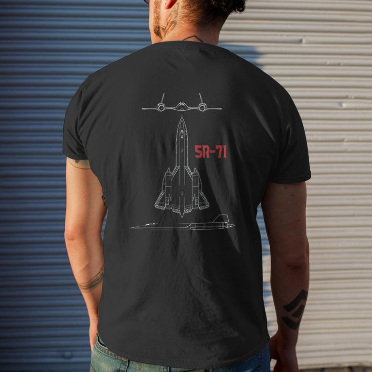 Military Aircraft SR71 Blackbird USAF Pilot Mens Back Print T-shirt Gifts for Him