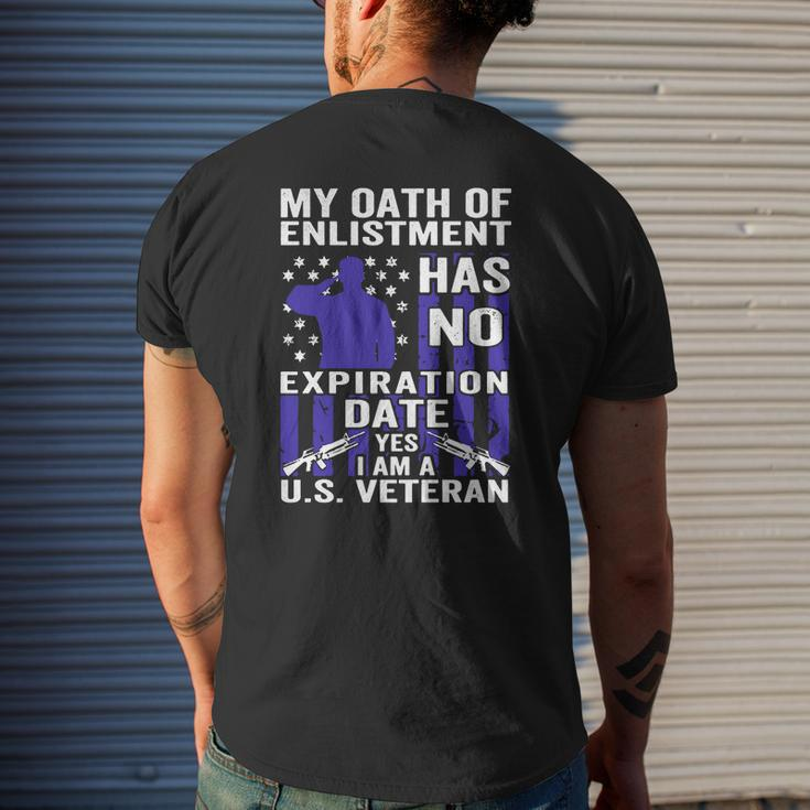 Military Us Veterans Oath Of Enlistment Mens Back Print T-shirt Gifts for Him
