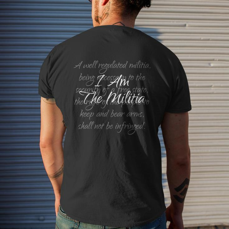 I Am The Militia Proud American Mens Back Print T-shirt Gifts for Him