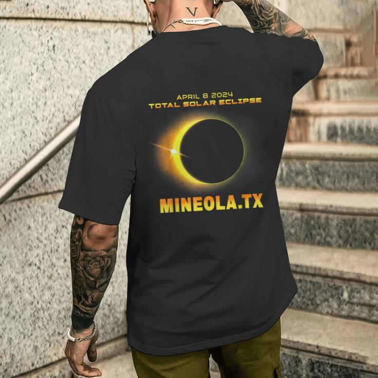 Mineola Texas Total Solar Eclipse 2024 Men's T-shirt Back Print Gifts for Him