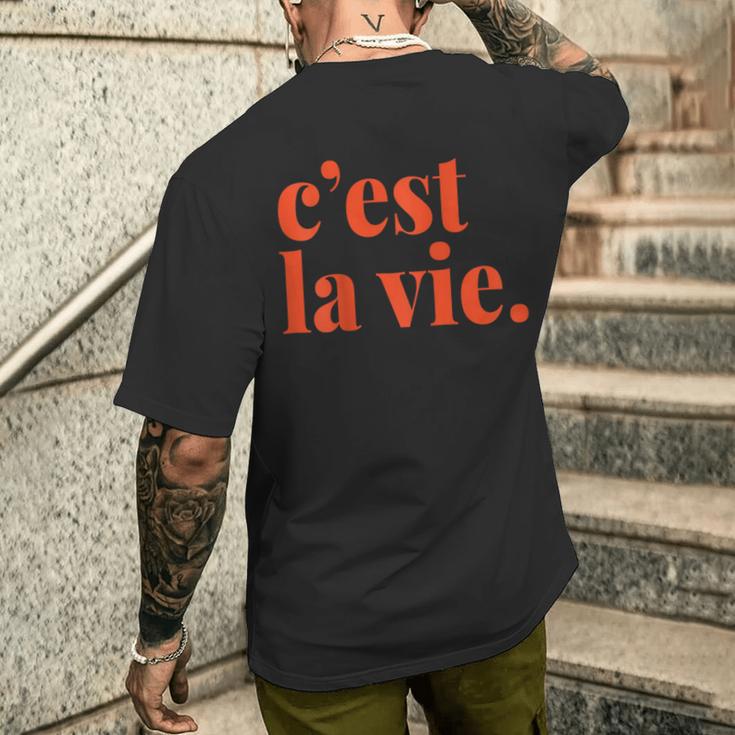 Minimalist French C'est La Vie T-Shirt mit Rückendruck Geschenke für Ihn