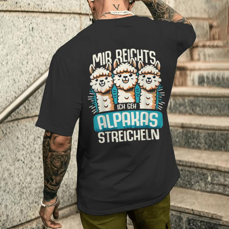 Mir Reichts Ich Geh Alpakas Stroking Lama Alpaca Hiking T-Shirt mit Rückendruck Geschenke für Ihn