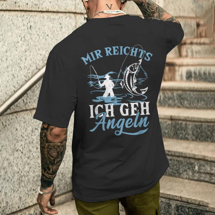 Mir Reichts Ich Geh Angeln Fischer Angler Angel T-Shirt mit Rückendruck Geschenke für Ihn