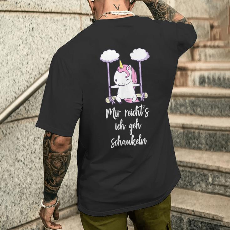 Mir Reicht's Ich Geh Swinging Unicorn T-Shirt mit Rückendruck Geschenke für Ihn