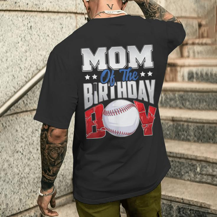 Mom Baseball Birthday Boy Family Baller B-Day Party Men's T-shirt Back Print Gifts for Him