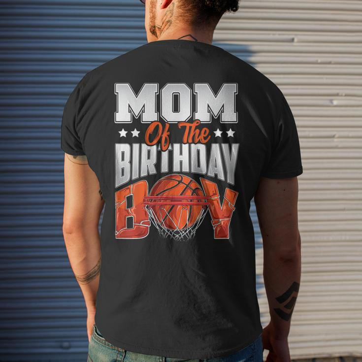 Mom Basketball Birthday Boy Family Baller B-Day Party Men's T-shirt Back Print Gifts for Him