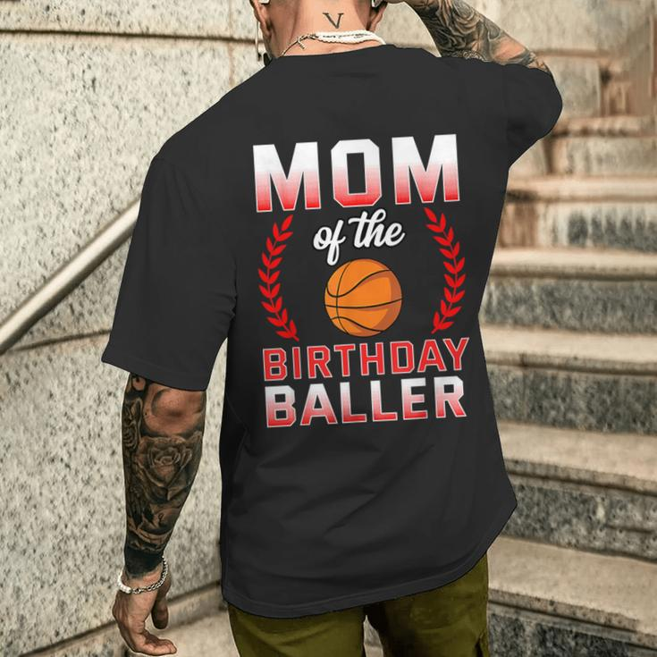 Mom Of The Birthday Boy Basketball Bday Celebration Men's T-shirt Back Print Gifts for Him