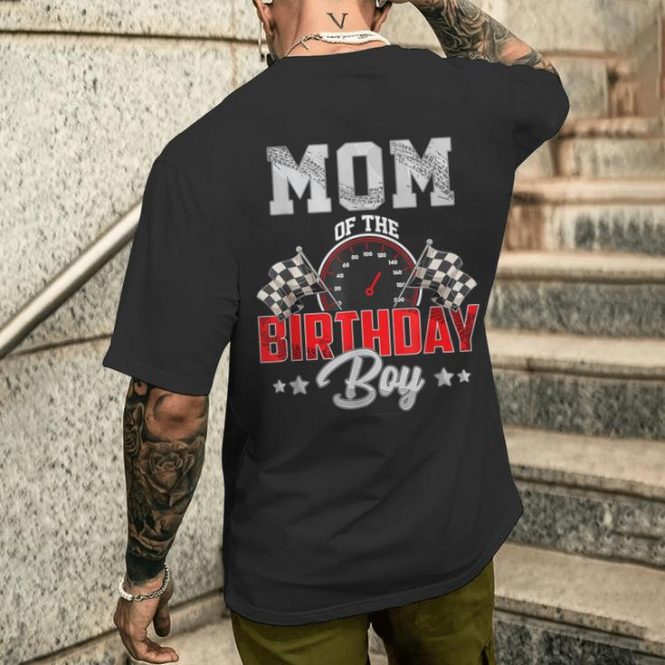 Mom Of The Birthday Boy Race Car Racing Car Driver Men's T-shirt Back Print Gifts for Him
