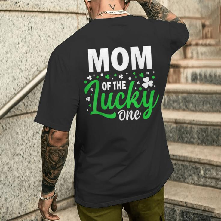 Mom Of The Lucky One Birthday Family St Patrick's Day Men's T-shirt Back Print Gifts for Him