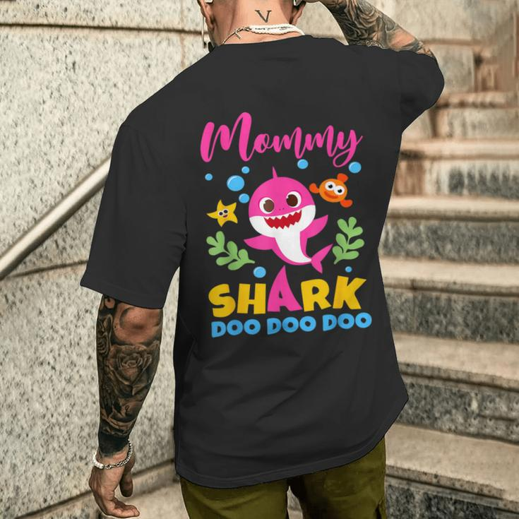 Mommy Of Birthday Shark Matching Oufit Party For Family Men's T-shirt Back Print Gifts for Him