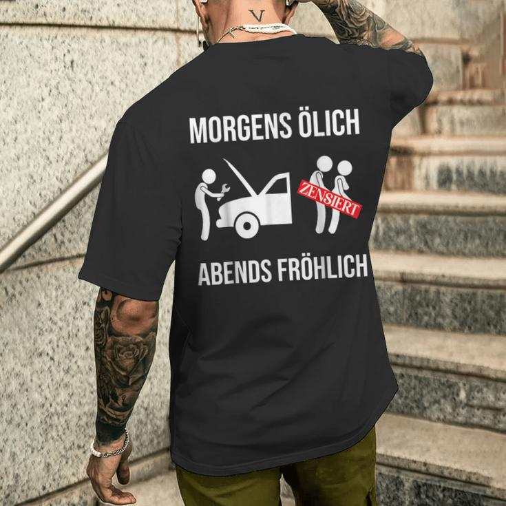 Morgens Ölich Abends Fröhlich Mechanic Mechatronics T-Shirt mit Rückendruck Geschenke für Ihn