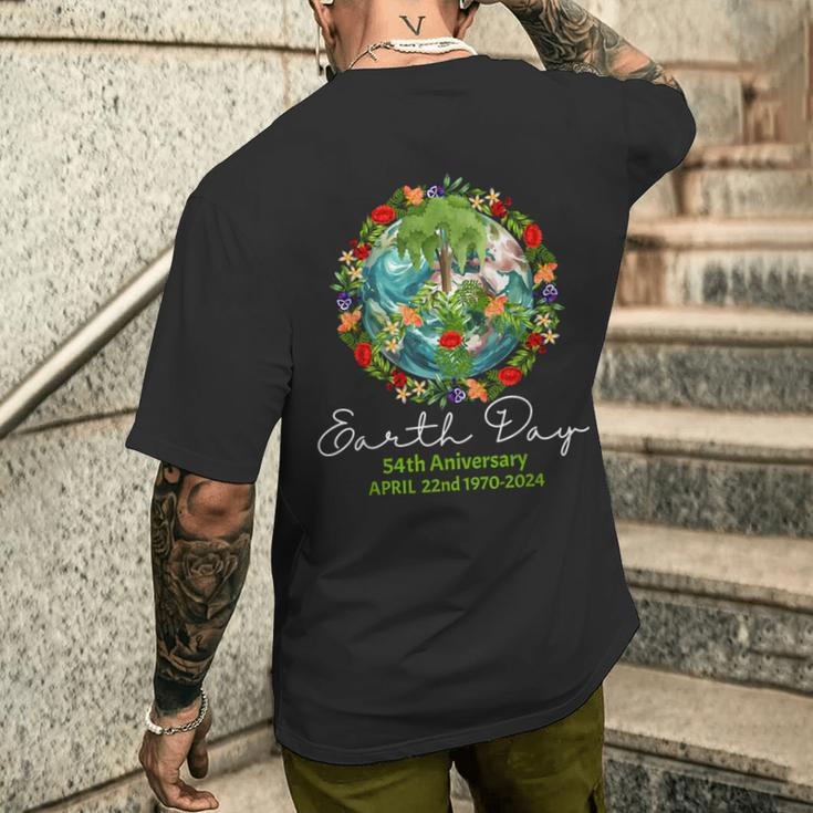 Mother Earth Day 54Th Anniversary 1970 2024 Save Planet Men's T-shirt Back Print Gifts for Him