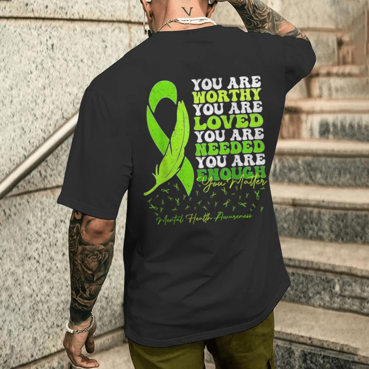 Motivational Support Warrior Mental Health Awareness Men's T-shirt Back Print Gifts for Him