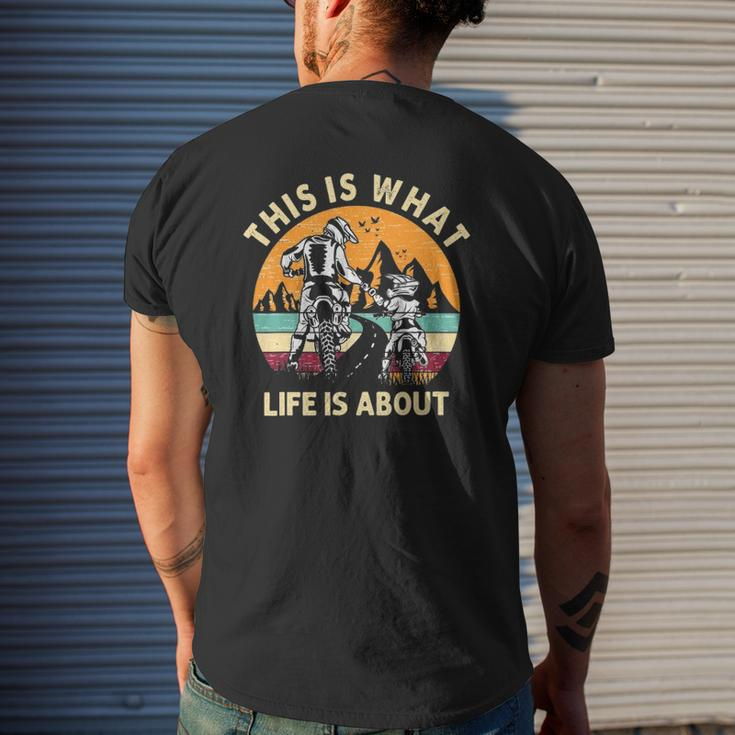 Motocross Dirt Bike Dad Motorcycle Biker Father And Son Mens Back Print T-shirt Gifts for Him